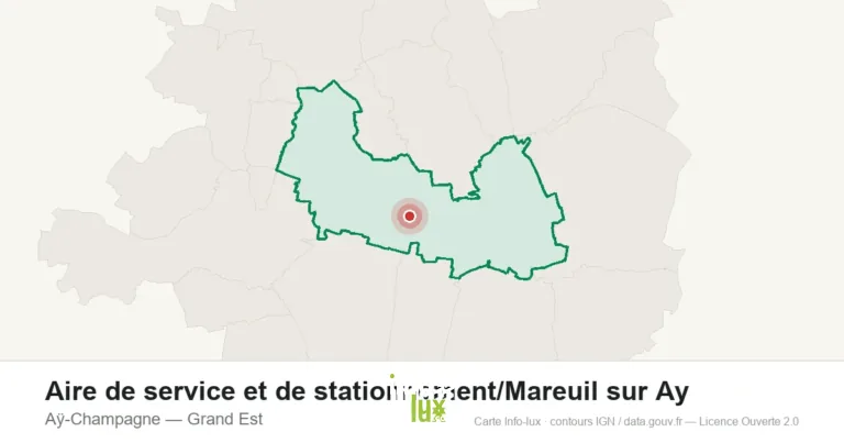 Carte de localisation : Aire de service et de stationnement/Mareuil sur Ay à Aÿ-Champagne