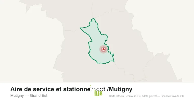 Carte de localisation : Aire de service et stationnement /Mutigny à Mutigny