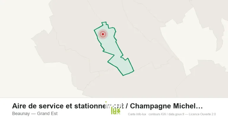 Carte de localisation : Aire de service et stationnement / Champagne Michel Jacquesson à Beaun à Beaunay
