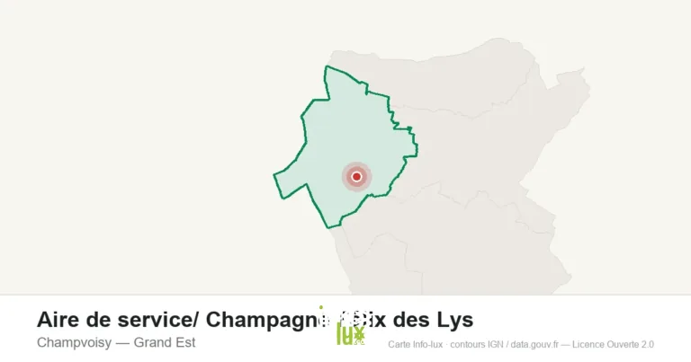 Carte de localisation : Aire de service/ Champagne Félix des Lys à Champvoisy