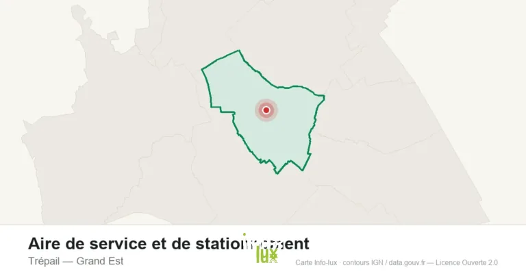 Carte de localisation : Aire de service et de stationnement à Trépail