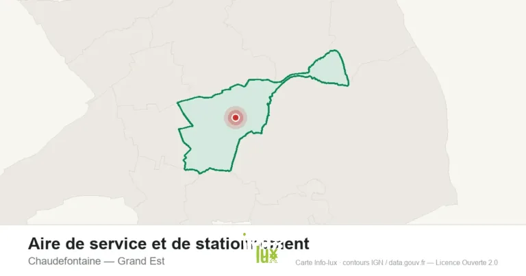 Carte de localisation : Aire de service et de stationnement à Chaudefontaine