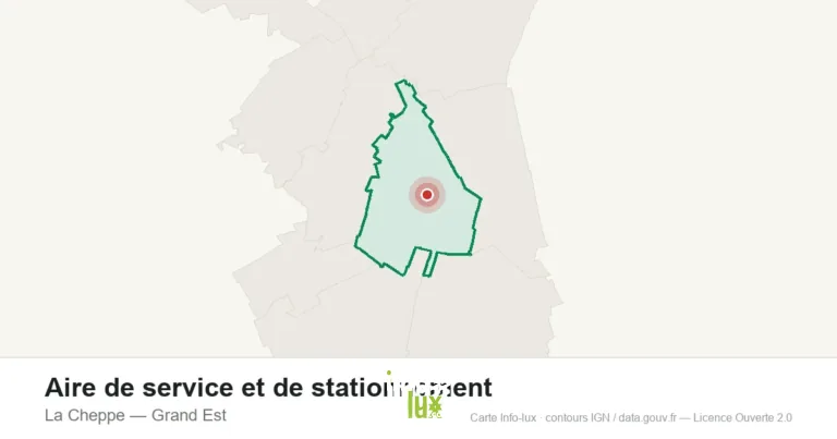 Carte de localisation : Aire de service et de stationnement à La Cheppe