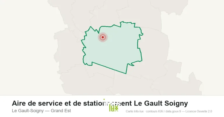 Carte de localisation : Aire de service et de stationnement Le Gault Soigny à Le Gault-Soigny