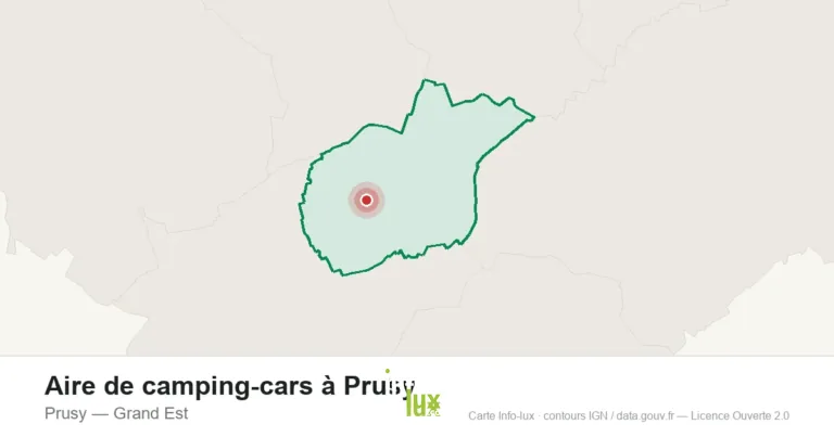 Carte de localisation : Aire de camping-cars à Prusy à Prusy
