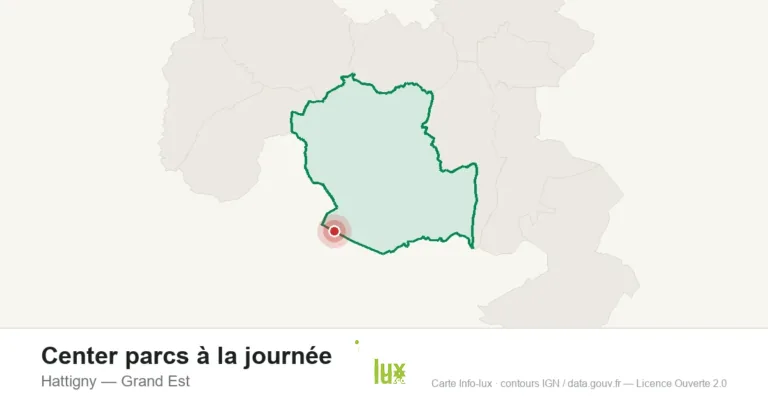 Carte de localisation : Center parcs à la journée à Hattigny