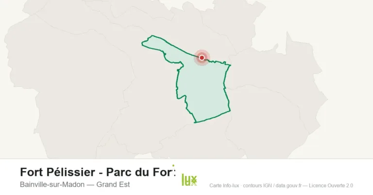 Carte de localisation : Fort Pélissier - Parc du Fort à Bainville-sur-Madon