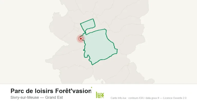 Carte de localisation : Parc de loisirs Forêt'vasion à Sivry-sur-Meuse