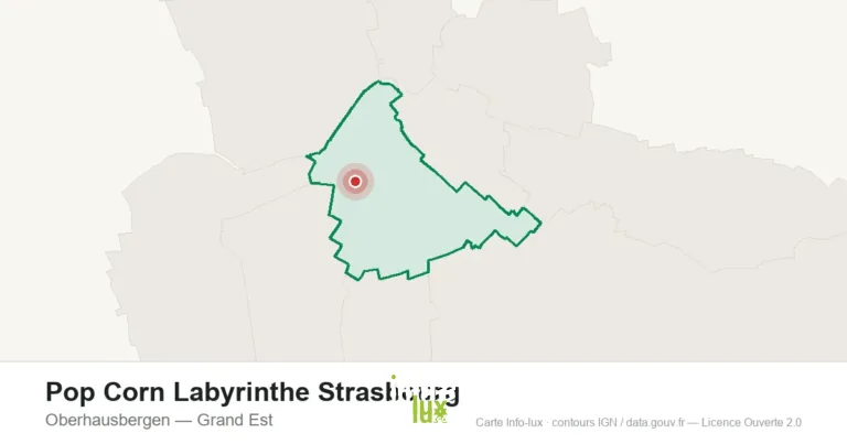 Carte de localisation : Pop Corn Labyrinthe Strasbourg à Oberhausbergen