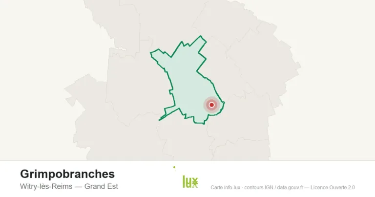 Carte de localisation : Grimpobranches à Witry-lès-Reims