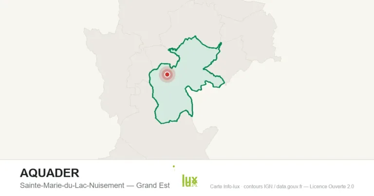 Carte de localisation : AQUADER à Sainte-Marie-du-Lac-Nuisement