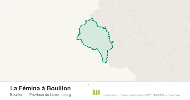 Carte de localisation : Bouillon (Province du Luxembourg)