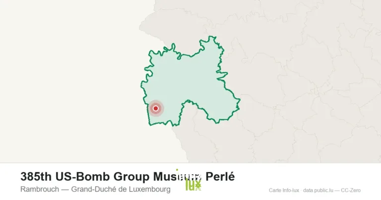 Carte de localisation de 385th US-Bomb Group Museum Perlé à Rambrouch (Grand-Duché de Luxembourg)