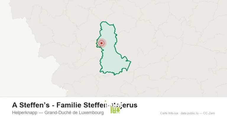 Carte de localisation de A Steffen’s - Familie Steffen-Majerus à Helperknapp (Grand-Duché de Luxembourg)