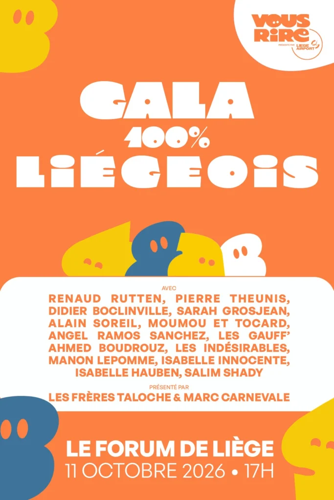Affiche du Gala 100 % liégeois au Forum de Liège le 11 octobre 2026