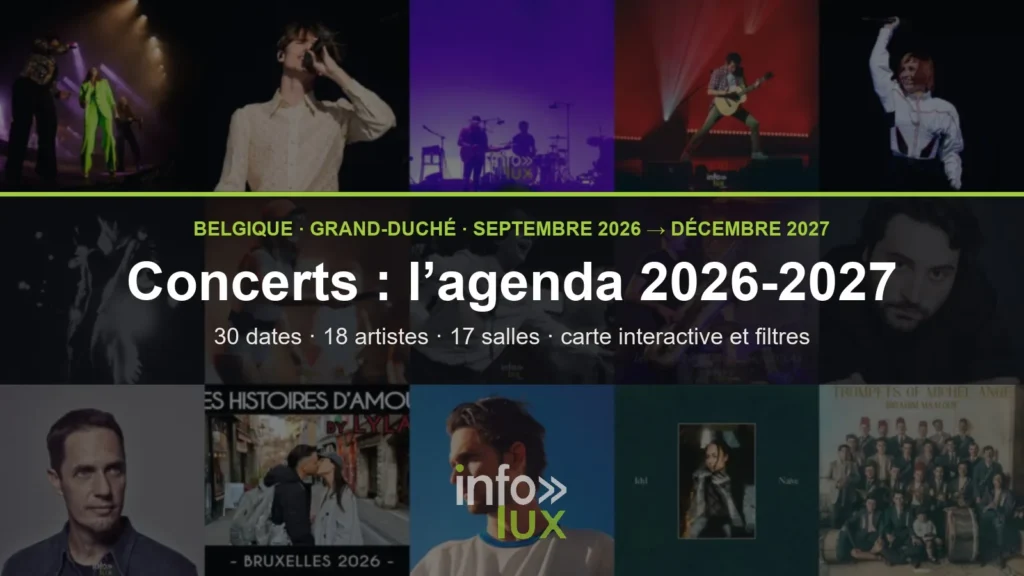 Agenda des concerts 2026-2027 en Belgique et au Luxembourg : Typh Barrow, Pierre de Maere, Girls in Hawaii, Vianney, Suzane, Bigflo & Oli