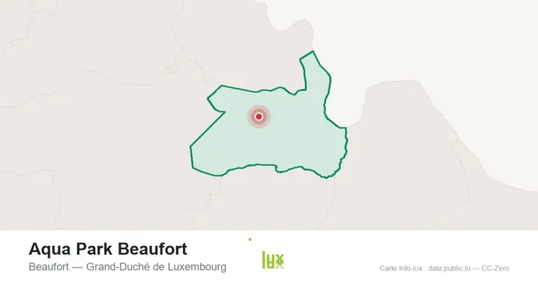 Carte de localisation de Aqua Park Beaufort à Beaufort (Grand-Duché de Luxembourg)