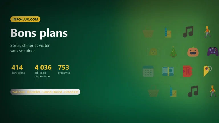 Bannière de la rubrique Bons plans d'Info-lux : sortir, chiner et visiter sans se ruiner