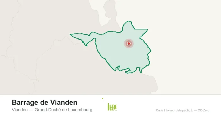 Carte de localisation de Barrage de Vianden à Vianden (Grand-Duché de Luxembourg)