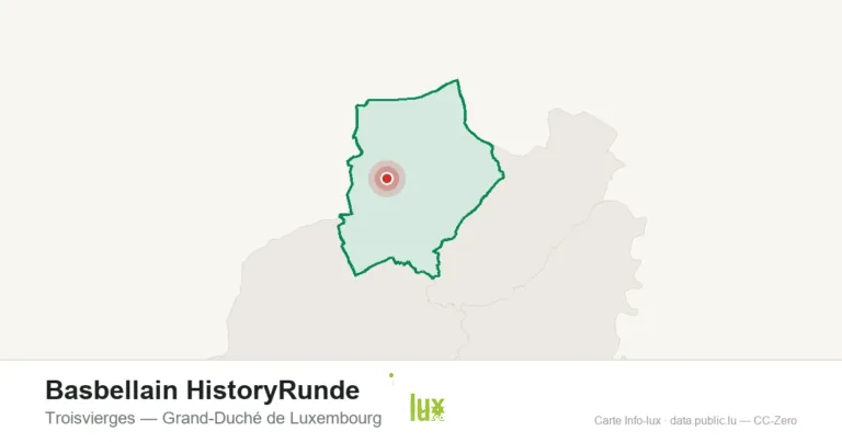 Carte de localisation de Basbellain HistoryRunde à Troisvierges (Grand-Duché de Luxembourg)