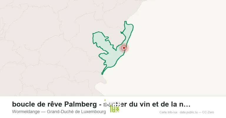 Carte du point de départ de boucle de rêve Palmberg - sentier du vin et de la nature à Wormeldange (Grand-Duché de Luxembourg)