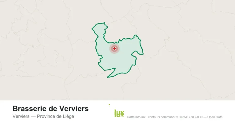 Carte de localisation de la Brasserie de Verviers, rue de la Colline, à Verviers (province de Liège)