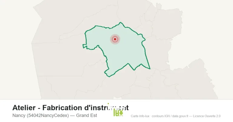 Carte : Atelier - Fabrication d'instrument à Nancy