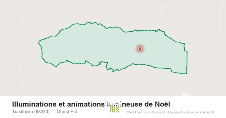 Carte : Illuminations et animations lumineuse de Noël à Turckheim