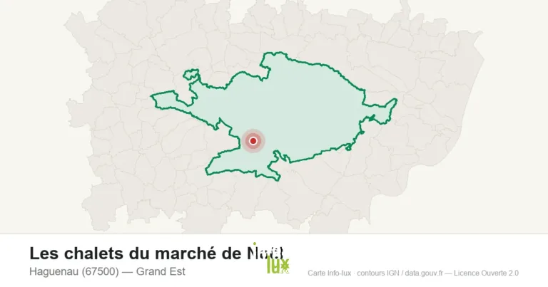 Carte : Les chalets du marché de Noël à Haguenau