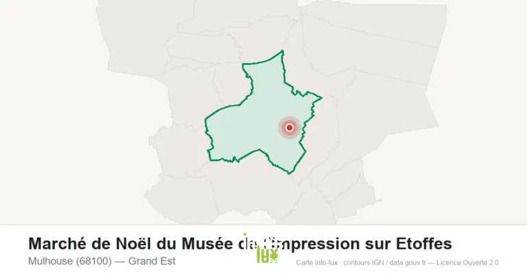 Carte : Marché de Noël du Musée de l'Impression sur Etoffe à Mulhouse