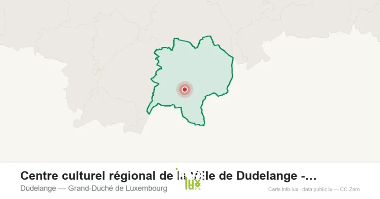 Carte de localisation de Centre culturel régional de la Ville de Dudelange - opderschmelz à Dudelange (Grand-Duché de Luxembourg)