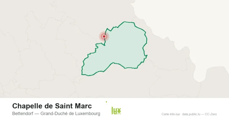 Carte de localisation de Chapelle de Saint Marc à Bettendorf (Grand-Duché de Luxembourg)