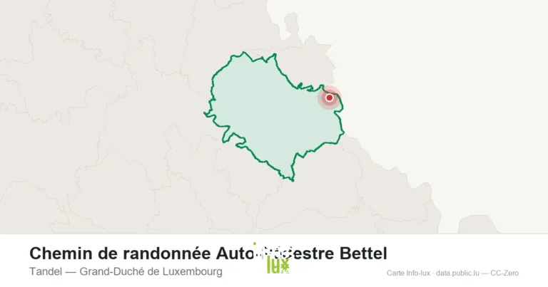Carte du point de départ de Chemin de randonnée Auto-Pédestre Bettel à Tandel (Grand-Duché de Luxembourg)