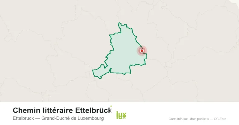 Carte de localisation de Chemin littéraire Ettelbrück à Ettelbruck (Grand-Duché de Luxembourg)