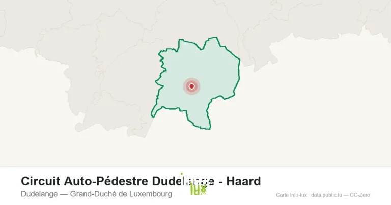 Carte de localisation de Circuit Auto-Pédestre Dudelange - Haard à Dudelange (Grand-Duché de Luxembourg)