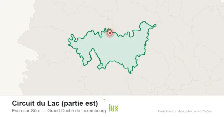 Carte de localisation de Circuit du Lac (partie est) à Esch-sur-Sûre (Grand-Duché de Luxembourg)