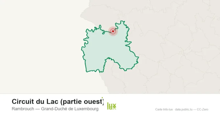 Carte de localisation de Circuit du Lac (partie ouest) à Rambrouch (Grand-Duché de Luxembourg)