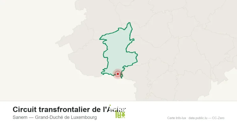 Carte du point de départ de Circuit transfrontalier de l'Acier à Sanem (Grand-Duché de Luxembourg)
