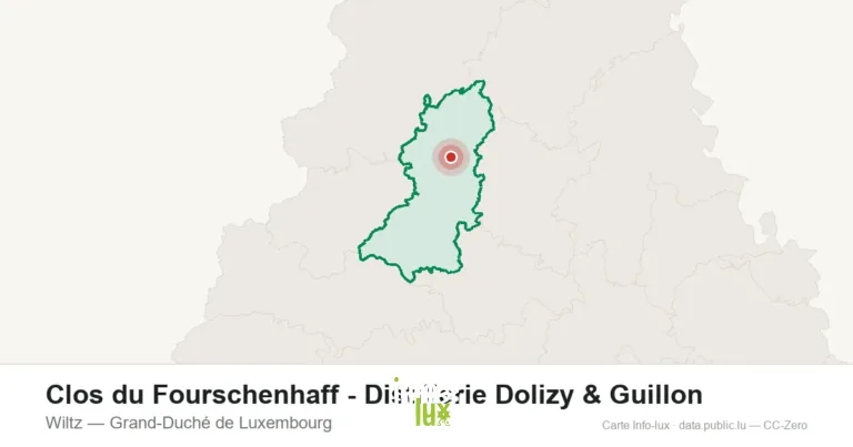 Carte de localisation de Clos du Fourschenhaff - Distillerie Dolizy & Guillon à Wiltz (Grand-Duché de Luxembourg)