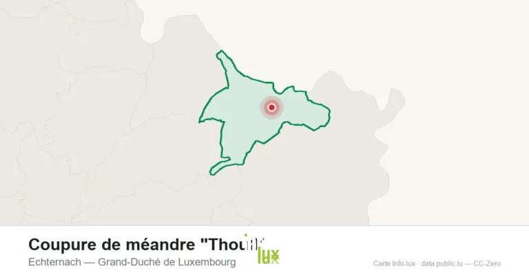 Carte de localisation de Coupure de méandre "Thoull" à Echternach (Grand-Duché de Luxembourg)
