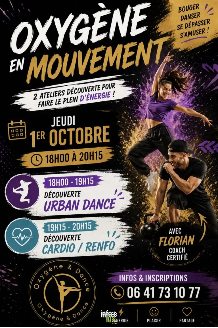 Benfeld > Sorties & Découvertes > Découverte Urban Dance et séance de Cardio et Renfo dans notre club