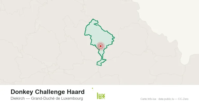 Carte de localisation de Donkey Challenge Haard à Diekirch (Grand-Duché de Luxembourg)