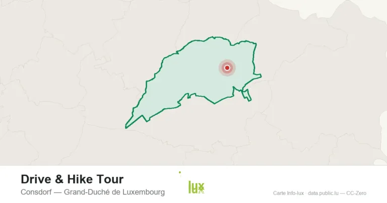 Carte du point de départ de Drive & Hike Tour à Consdorf (Grand-Duché de Luxembourg)