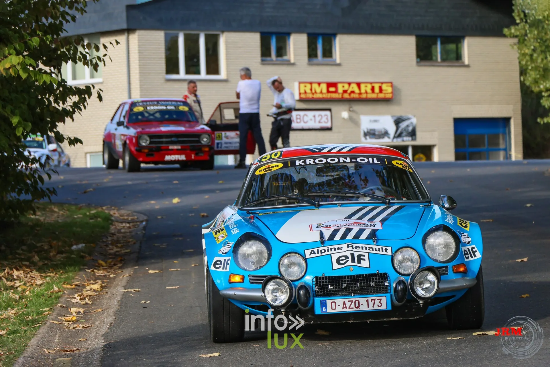 Alpine A110 bleue « Alpine Renault » au regroupement, East Belgian Rally 2026