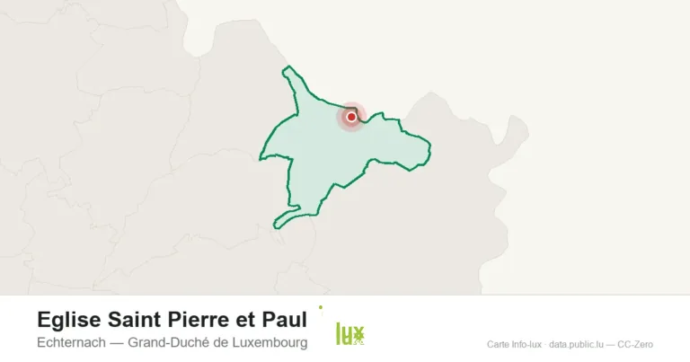 Carte de localisation de Eglise Saint Pierre et Paul à Echternach (Grand-Duché de Luxembourg)