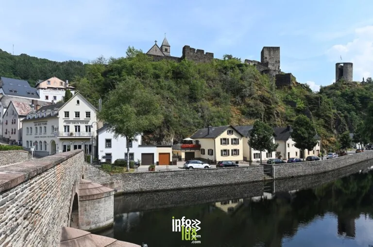 Esch-sur-Sûre, son château sur le rocher et la Sûre, au cœur de l'Éislek