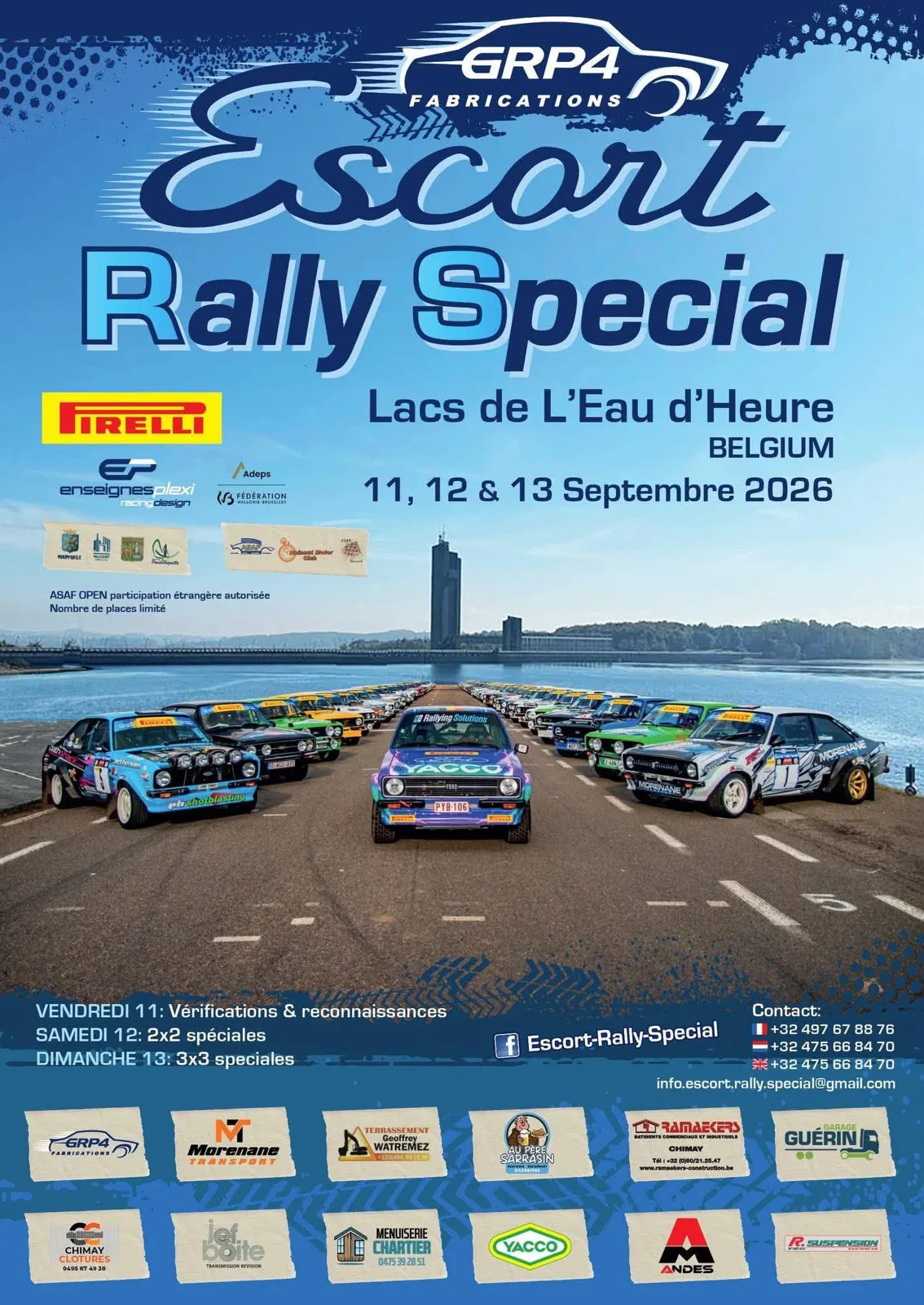 Affiche officielle de l Escort Rally Special 2026 aux Lacs de l Eau d Heure