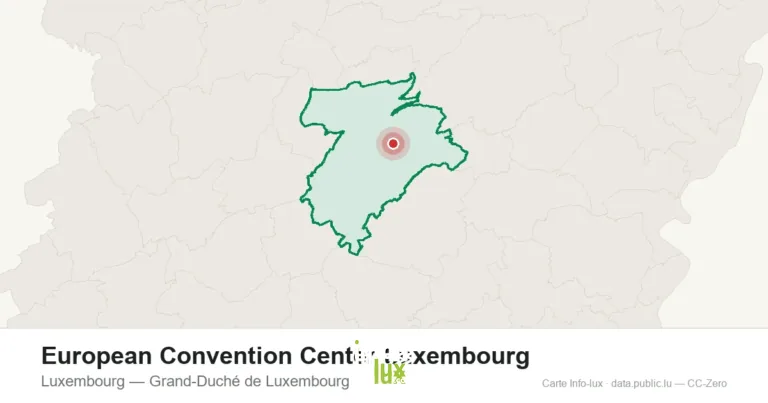 Carte de localisation de European Convention Center Luxembourg à Luxembourg (Grand-Duché de Luxembourg)