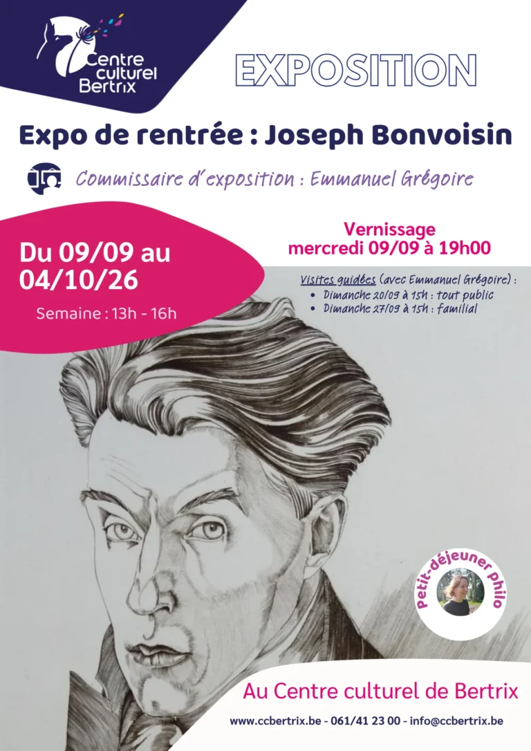 Affiche de l exposition Joseph Bonvoisin au Centre culturel de Bertrix