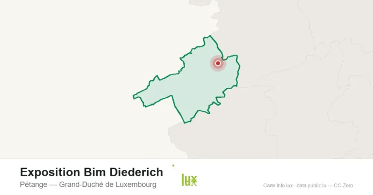 Carte de localisation de Exposition Bim Diederich à Pétange (Grand-Duché de Luxembourg)